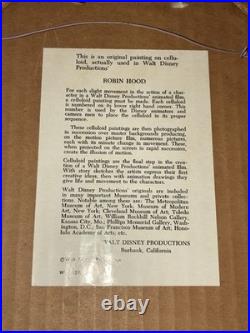 Robin Hood Original Production Cel Disguised Robin Hood 1973 Walt Disney Robin Hood Original Production Cel Disguised Robin Hood 1973 Walt Disney