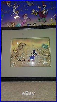 SCROOGE McDUCK PRODUCTION CEL FROM DUCK TALES SIGNED BY CARL BARKS