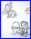 SIGNED BELLE & BRIAR ROSE BABY WALT DISNEY ORIGINAL MERCHANDISE cel DRAWING
