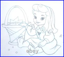 SIGNED BRIAR ROSE SLEEPING BEAUTY WALT DISNEY ORIGINAL MERCHANDISE cel DRAWING