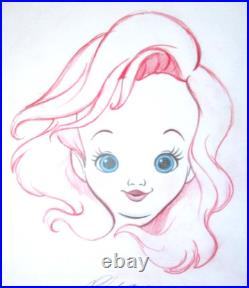 SIGNED LITTLE MERMAID ARIEL BABY WALT DISNEY ORIGINAL MERCHANDISE cel DRAWING