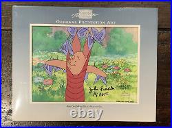 SIGNED PIGLET CEL ART Walt Disney's Winnie The Pooh TV Production John Fiedler