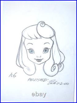 SIGNED SLEEPING BEAUTY AURORA BABY WALT DISNEY ORIGINAL MERCHANDISE cel DRAWING