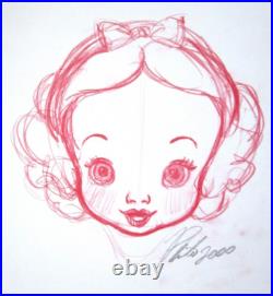 SIGNED SNOW WHITE BABY PRINCESS WALT DISNEY ORIGINAL MERCHANDISE cel DRAWING