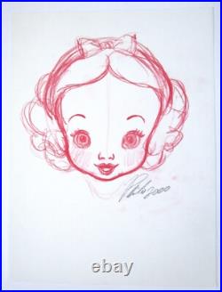 SIGNED SNOW WHITE BABY PRINCESS WALT DISNEY ORIGINAL MERCHANDISE cel DRAWING