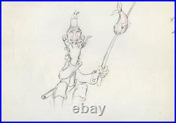STAN LAUREL FISHING Mother Goose Hollywood DISNEY PRODUCTION CEL DRAWING 1938