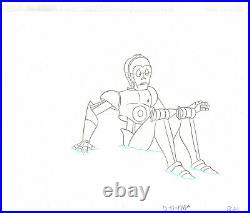 STAR WARS DROIDS Production Used Animation Cel and Drawing D03 C-3PO DISNEY +