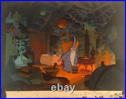 SWORD IN THE STONE, DISNEY 16Fld KEY PRODUCTION BACKGROUND SETUP, 1963 NEW MINT
