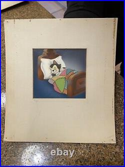 Set Of 1940 Disney Original Production Cels Courvoisier Pinocchio Figaro