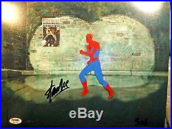 Signed STAN LEE Marvel Disney Spider-man Hand Painted PRODUCTION cel 1981 PSADN