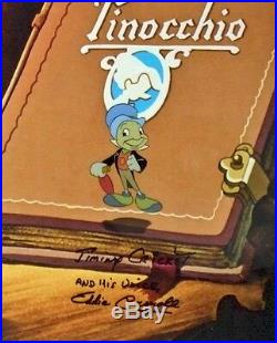 Signed Voice Eddie Carroll Jiminy Cricket production Disney cel Pinocchio Seal