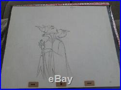Sleeping Beauty Disney production cel Drawing Maleficent Diablo 1959 HUGE image