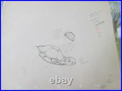 Snow White 1937 Disney cel production Drawing 2 drawings Turtle Bluebirds