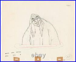 Snow White (1937) and the Seven Dwarfs drawing wicked witch Disney cel animation