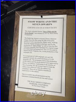 Snow White Animation Cel Walt Disney Movie Autograph Vintage Art dwarves X1