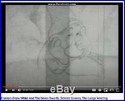 Snow White Seven Dwarfs Bashful Production Animation Cel Drawing Disney 1937
