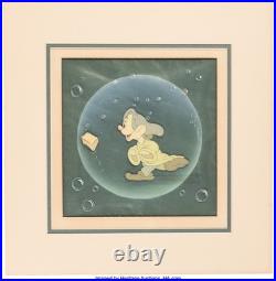 Snow White and the Seven Dwarfs Dopey Production Cel Courvoisier Setup