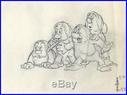 Snow White and the Seven Dwarfs KEY production animation cel drawing Disney 1937