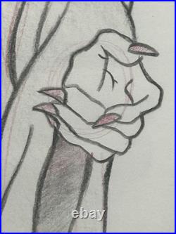 Snow White and the Seven Dwarfs Old Hag Animation Drawing Framed 18x15x2