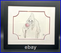 Snow White and the Seven Dwarfs Old Hag Animation Drawing Framed 18x15x2