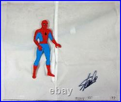 Spider Man woman 1979 Hand Painted PRODUCTION CEL & background Signed Stan lee