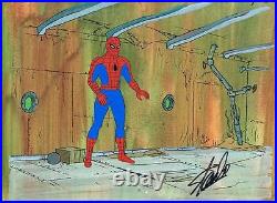Spider Man woman 1979 Hand Painted PRODUCTION CEL & background Signed Stan lee