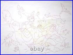 TARZAN PUZZLE SIGNED ART WALT DISNEY ORIGINAL PRODUCTION cel DRAWING bird parrot