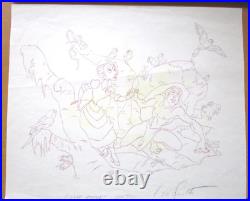 TARZAN PUZZLE SIGNED ART WALT DISNEY ORIGINAL PRODUCTION cel DRAWING bird parrot