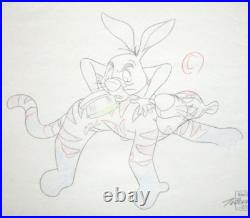 TIGGER RABBIT WINNIE THE POOH WALT DISNEY 1990s ORIGINAL PRODUCTION DRAWING