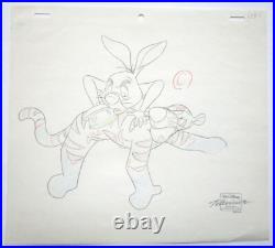 TIGGER RABBIT WINNIE THE POOH WALT DISNEY 1990s ORIGINAL PRODUCTION DRAWING