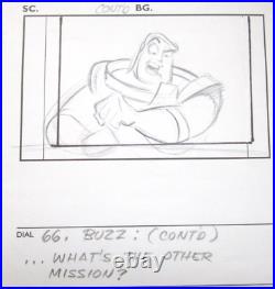 TOY STORY BUZZ LIGHTYEAR 2000 Walt Disney ORIGINAL STORYBOARD cel DRAWING PAGE