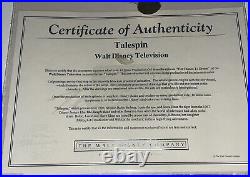 Talespin Production Animation Cel Baloo and Rebecca Her Chance To Dream