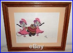 The Great Mouse Detective Original Production Cel Framed Display withCOA NICE