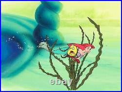 The Little Mermaid Ariel Flounder Walt Disney Production Cel and OBG 1992-1994
