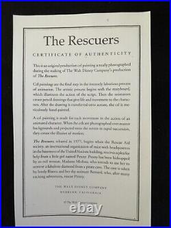 The Rescuers Medusa & Owl Production Cel Disney L@@k