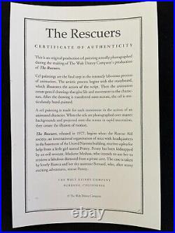 The Rescuers Production Cel Disney Excellent L@@k