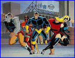 The X-Men Original Animation Production Cel Signed Stan Lee COA Deadpool Marvel