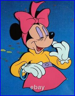 Totally Minnie Disney Production cel and drawing With Background