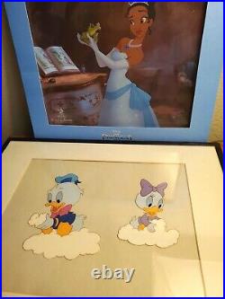 Two Disney Baby Ducks orig. TV production cel + The Princess & The Frog sericel