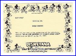 UNCLE SCROOGE MONEY BIN Original Production Animation Cel SPORT GOOFY COA Disney