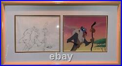 Unique Lion King's Timon & Pumbaa Original Production Cel and a Clean-up Drawing