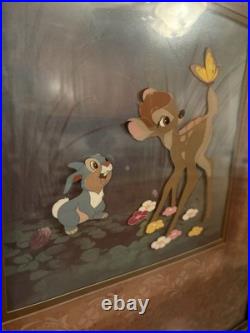Vintage Bambi Thumper RARE Animation Production Cel WithBackround Courvoisier