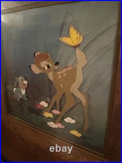 Vintage Bambi Thumper RARE Animation Production Cel WithBackround Courvoisier