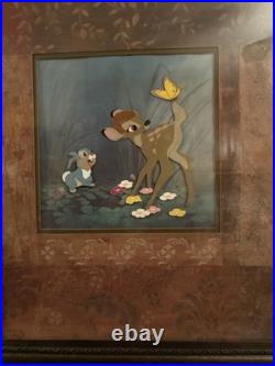 Vintage Bambi Thumper RARE Animation Production Cel WithBackround Courvoisier