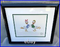 Vintage Disney Animation Production Cel Mr. Duck Steps Out Donald Duck & Daisy