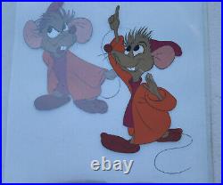 Vintage Disney Cinderella Jaq Mice Hand Painted Production Animation Cel Rare