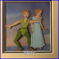 Vintage Disney Original Production Cel of Peter Pan & Wendy 1953