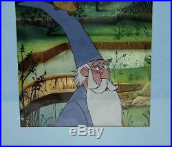 Vintage Disney Productions Animation Cel Merlin & Archimedes Sword in the Stone