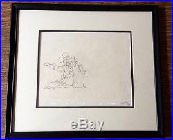 Vintage Mickey Mouse Framed Production Drawing Cel 1930s Disney