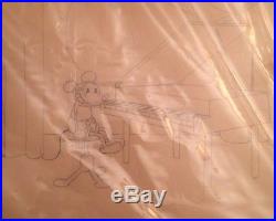 Vintage Mickey Mouse Playing Piano Production Drawing Cel Disney c. 1930s Framed